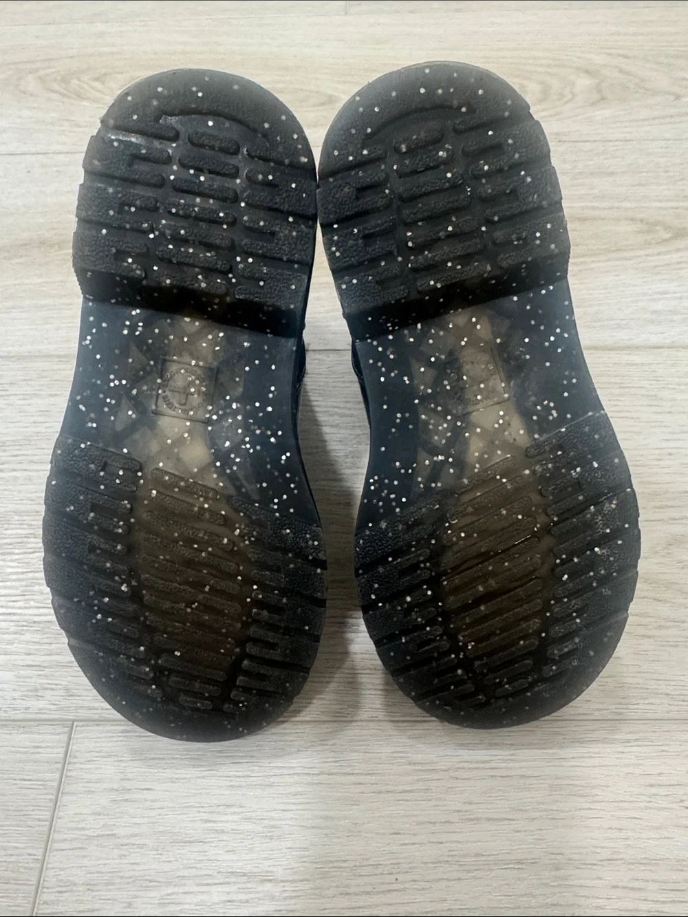 Dr. Martens Kids Black Glitter Combat Boots